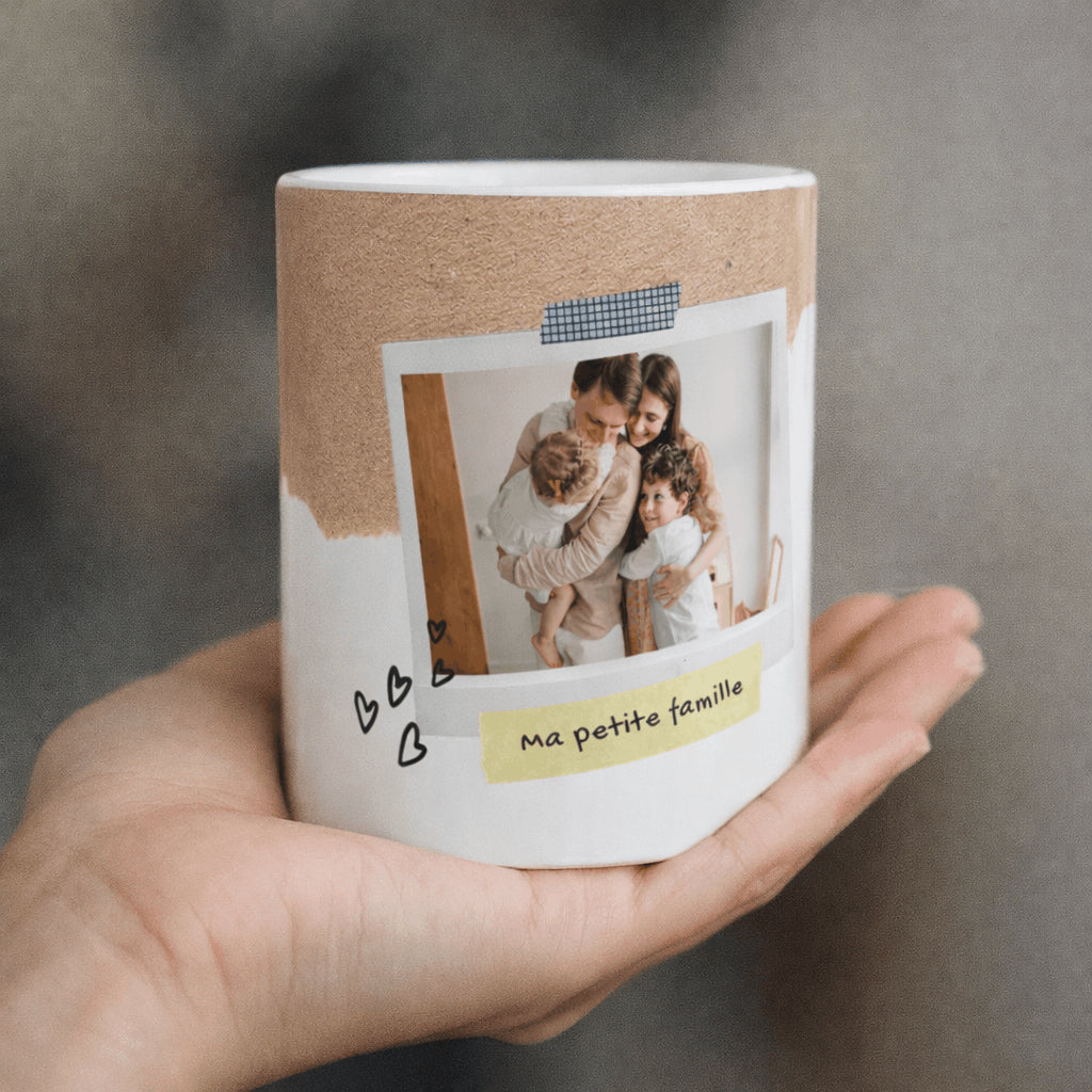 Mug personnalisé photo et texte – Style polaroid souvenir famille (11 oz / 325 ml) Sublimation Store