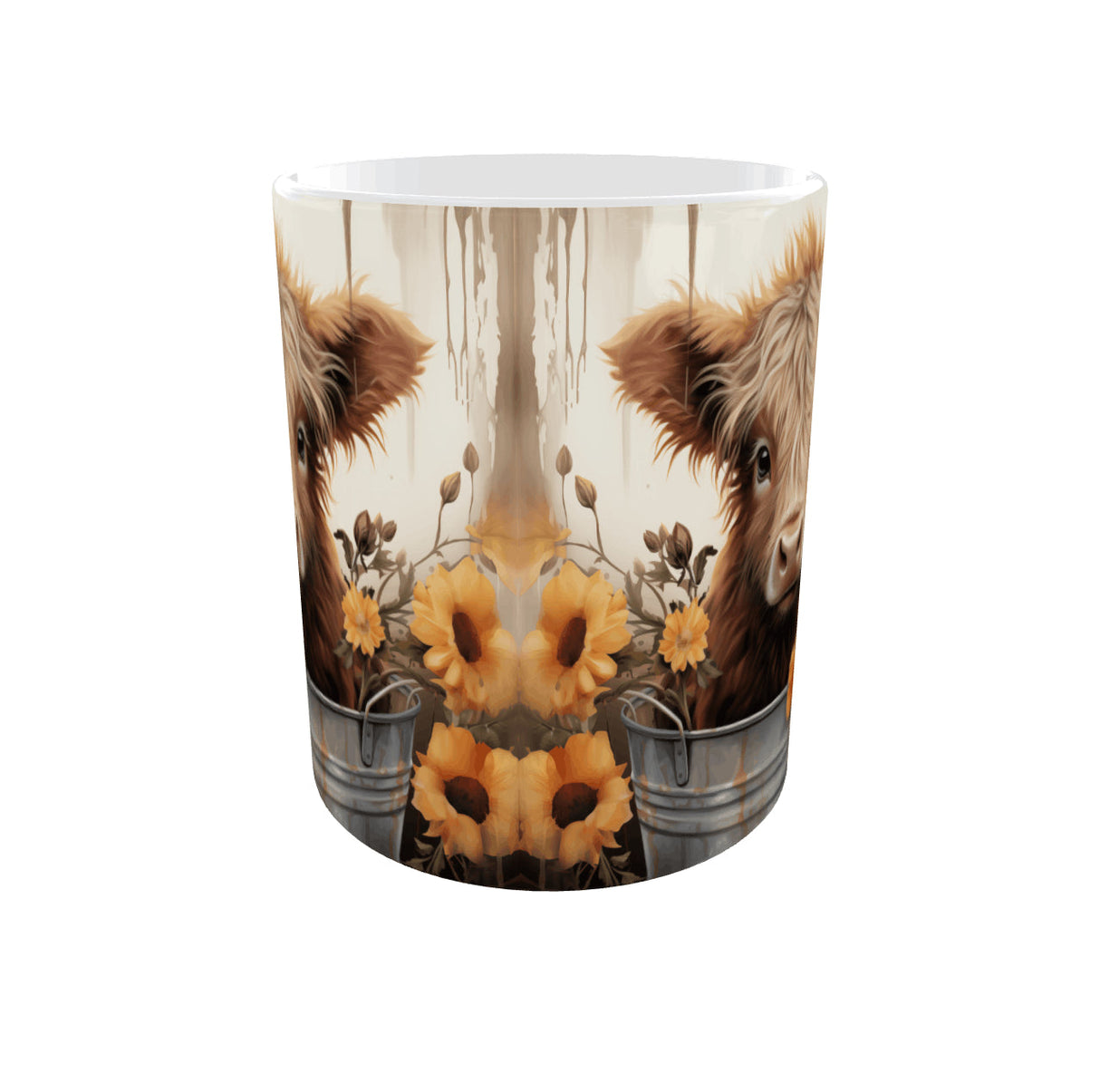 Mug vache Highland et tournesols – 11 oz / 325 ml Sublimation Store