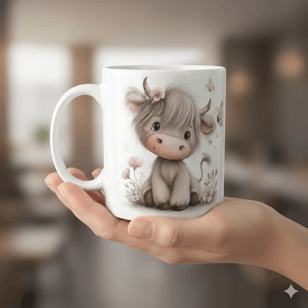 Mug vachette kawaii fleurs & papillons – 11 oz (325 ml) Sublimation Store