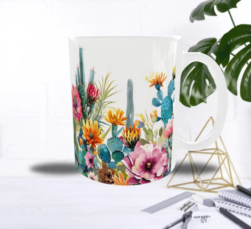 Mug Sublimation Oasis de Cactus – Nature en Fleurs Sublimation Store
