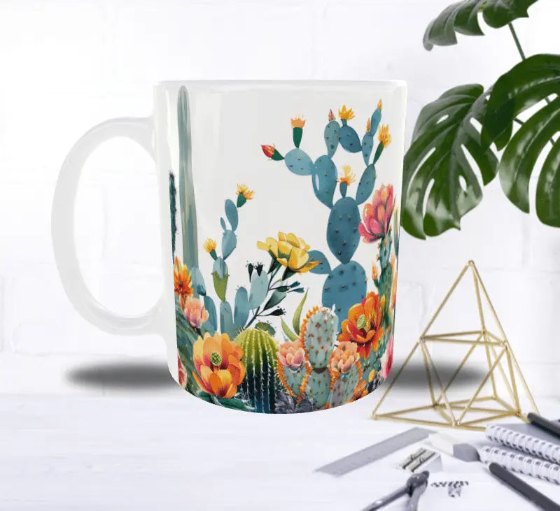 Mug Sublimation Oasis de Cactus – Nature en Fleurs Sublimation Store