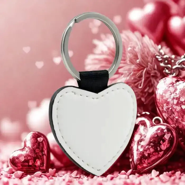 Porte-clés Cœur Personnalisé en Simili Cuir – Recto/Verso – 5x5 cm Sublimation Store