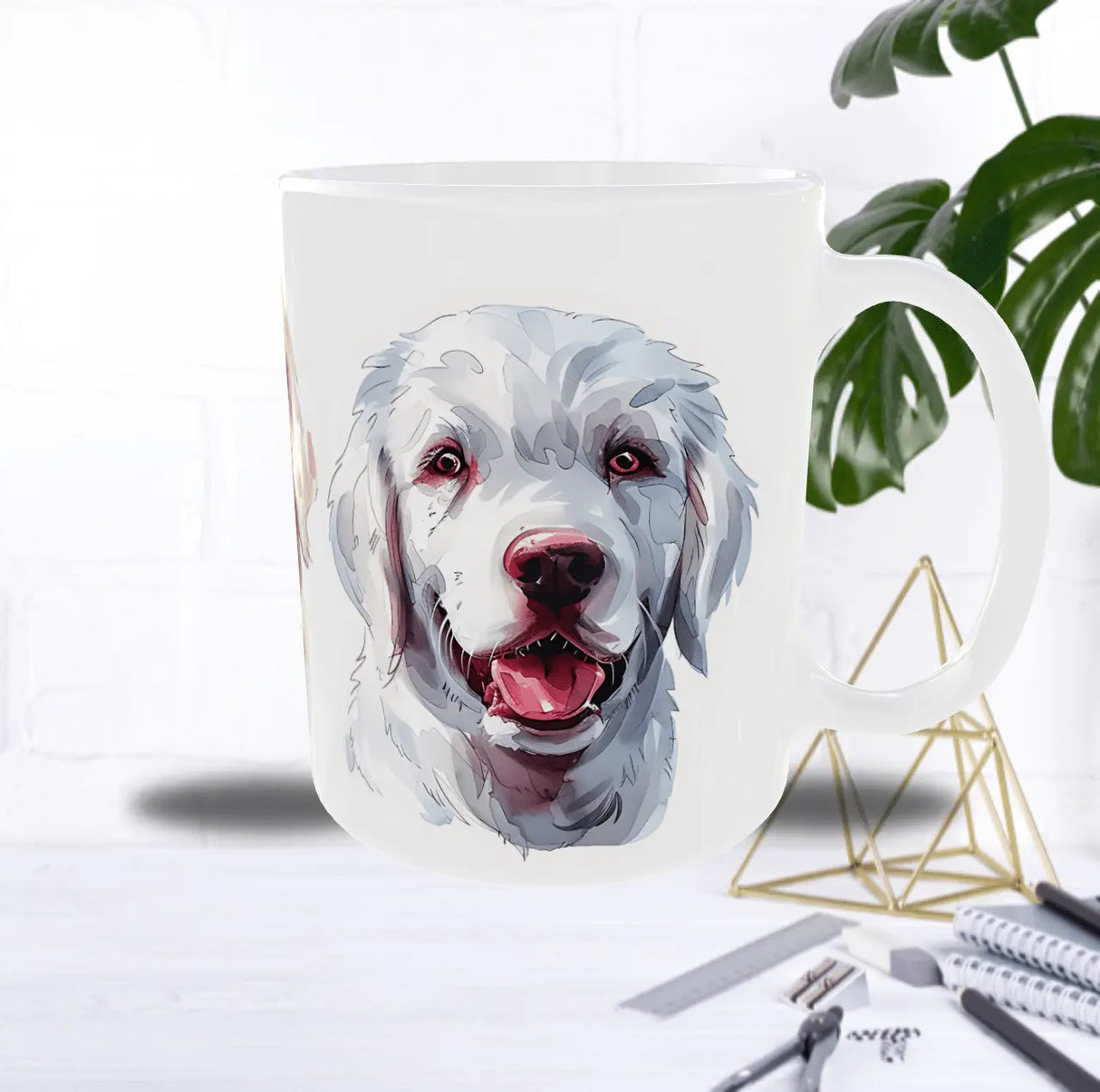 Mug “Sourire de Berger Hongrois” – Portrait Artistique façon Aquarelle (Sublimation) Sublimation Store