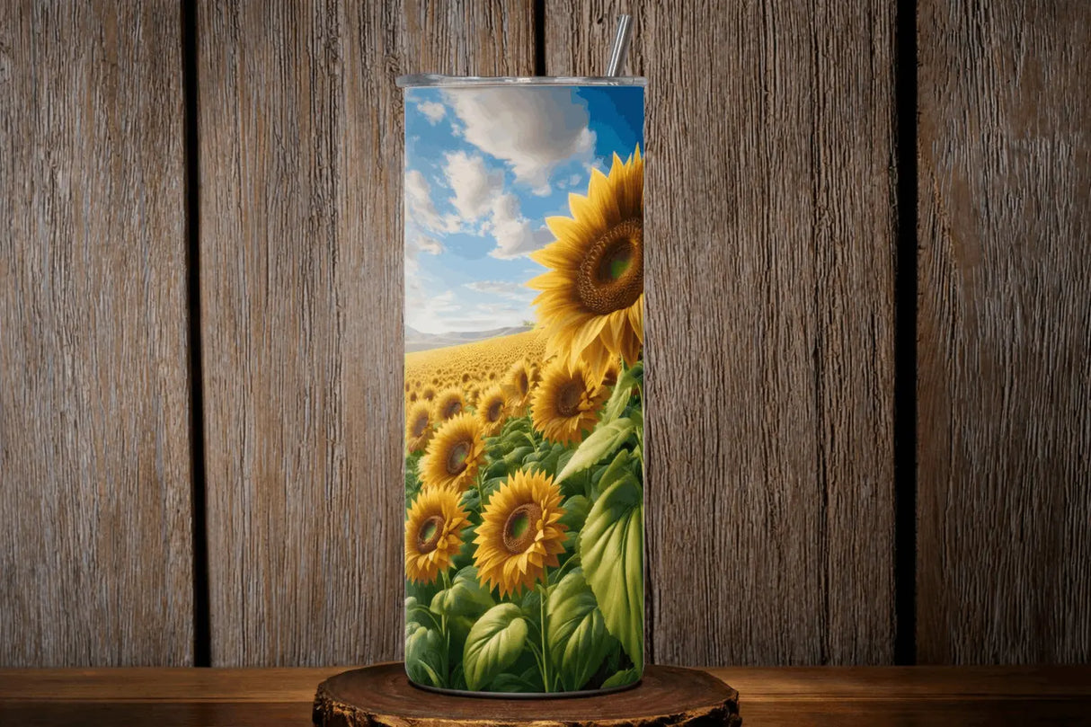 Tumbler Tournesols 20 oz – Gobelet Isotherme Inox Sublimation (env. 600 ml) Sublimation Store