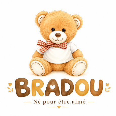 Bradou est né — La peluche personnalisée cadeau naissance qui va toucher tous les cœurs Sublimation Store
