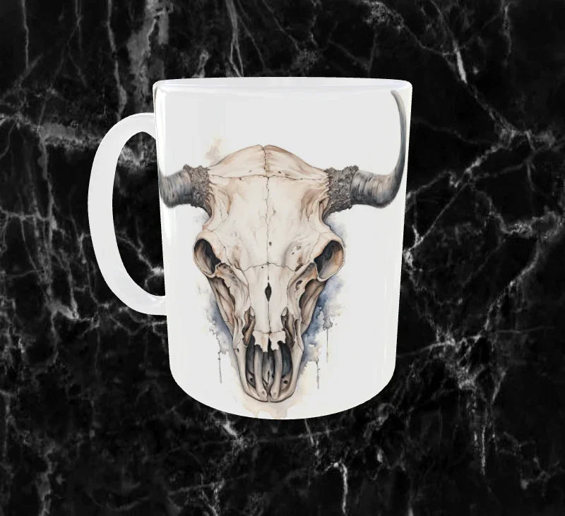 💀 Mug “Crâne de Vache Éternel” – Mystique & Intemporel ⚡