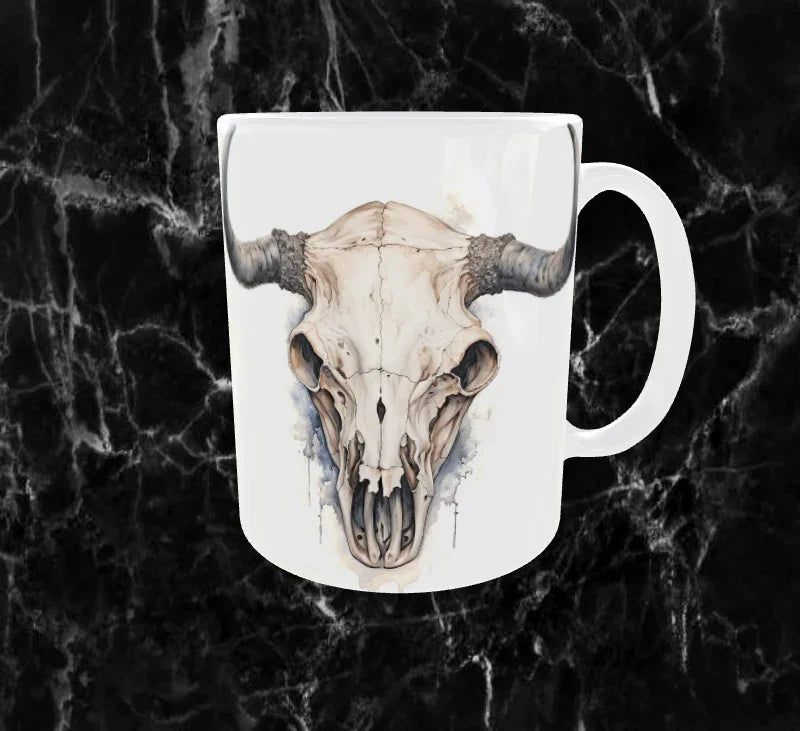 💀 Mug “Crâne de Vache Éternel” – Mystique & Intemporel ⚡