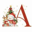 Mug de Noël Personnalisé – Lettre de A à Z avec Bonhomme de Neige & Renne Sublimation Store