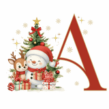 Mug de Noël Personnalisé – Lettre de A à Z avec Bonhomme de Neige & Renne