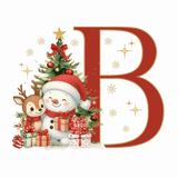 Mug de Noël Personnalisé – Lettre de A à Z avec Bonhomme de Neige & Renne