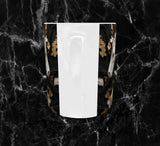 🐎 Mug “Cheval Blanc & Fleurs d’Or” – Élégance Équine ✨