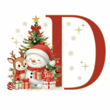 Mug de Noël Personnalisé – Lettre de A à Z avec Bonhomme de Neige & Renne