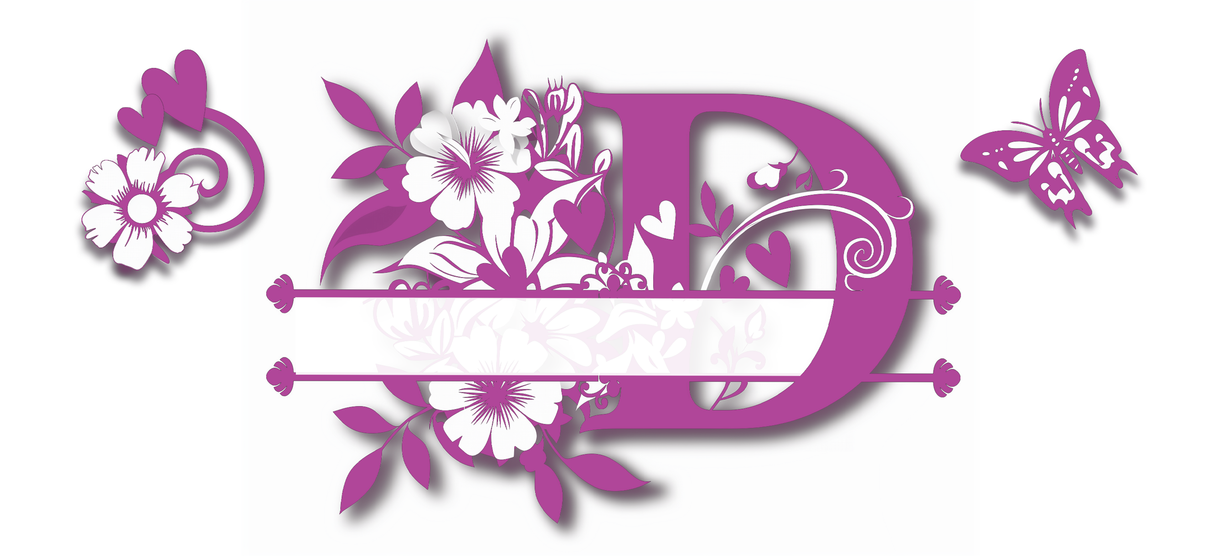 Mug Personnalisé Initiale A–Z – Floral Rose/Violet & Prénom au Choix