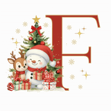 Mug de Noël Personnalisé – Lettre de A à Z avec Bonhomme de Neige & Renne