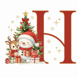 Mug de Noël Personnalisé – Lettre de A à Z avec Bonhomme de Neige & Renne