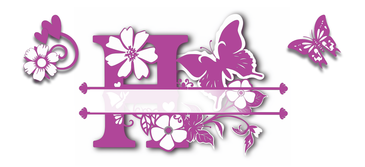 Mug Personnalisé Initiale A–Z – Floral Rose/Violet & Prénom au Choix