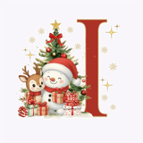 Mug de Noël Personnalisé – Lettre de A à Z avec Bonhomme de Neige & Renne