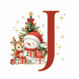 Mug de Noël Personnalisé – Lettre de A à Z avec Bonhomme de Neige & Renne