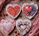 Lot de 4 Magnets Cœur – Spécial Saint-Valentin (6,5 x 6,5 cm)