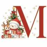 Mug de Noël Personnalisé – Lettre de A à Z avec Bonhomme de Neige & Renne