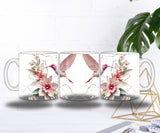 🌸 Mug Sublimation Colibri – Design Rose & Fleurs Raffinées