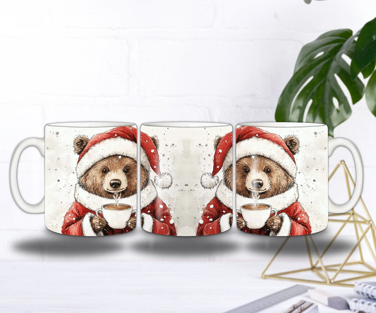 Mug de Noël – Ourson & Chocolat Chaud 🎅🐻☕