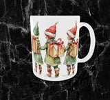 Mug de Noël – Adorables Lutins Porteurs de Cadeaux 🎄