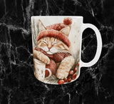 🐱❄️ Mug de Noël – Chat Douillet & Lait Chaud