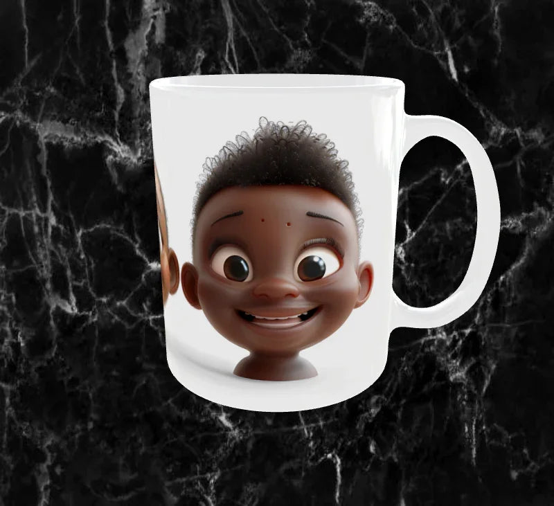 Mug Trio de Bébés Sourire – Adorables Visages Style Figurine