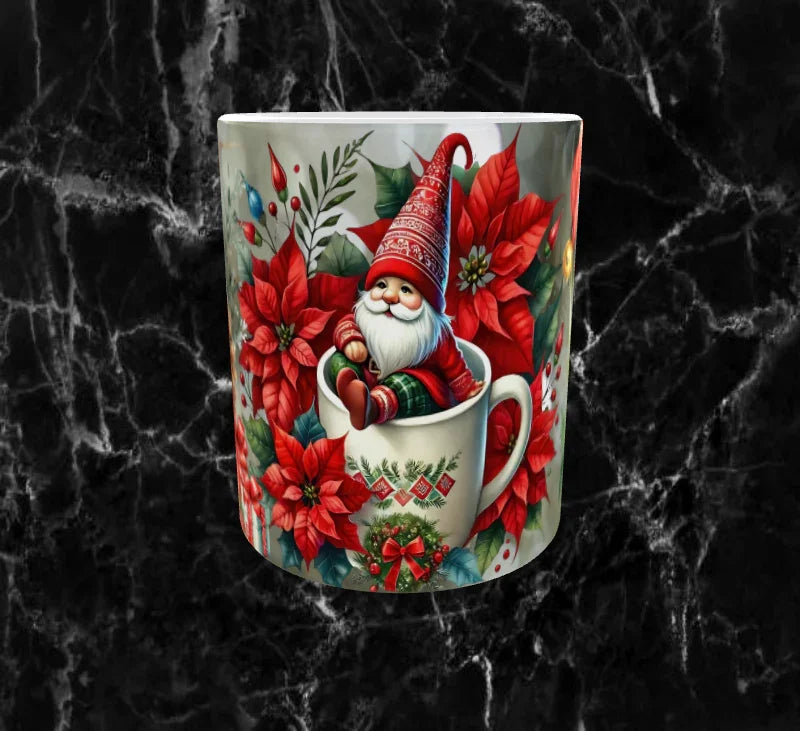 🎄Mug Gnome de Noël – Petit Lutin dans sa Tasse & Décorations Festives 🎁