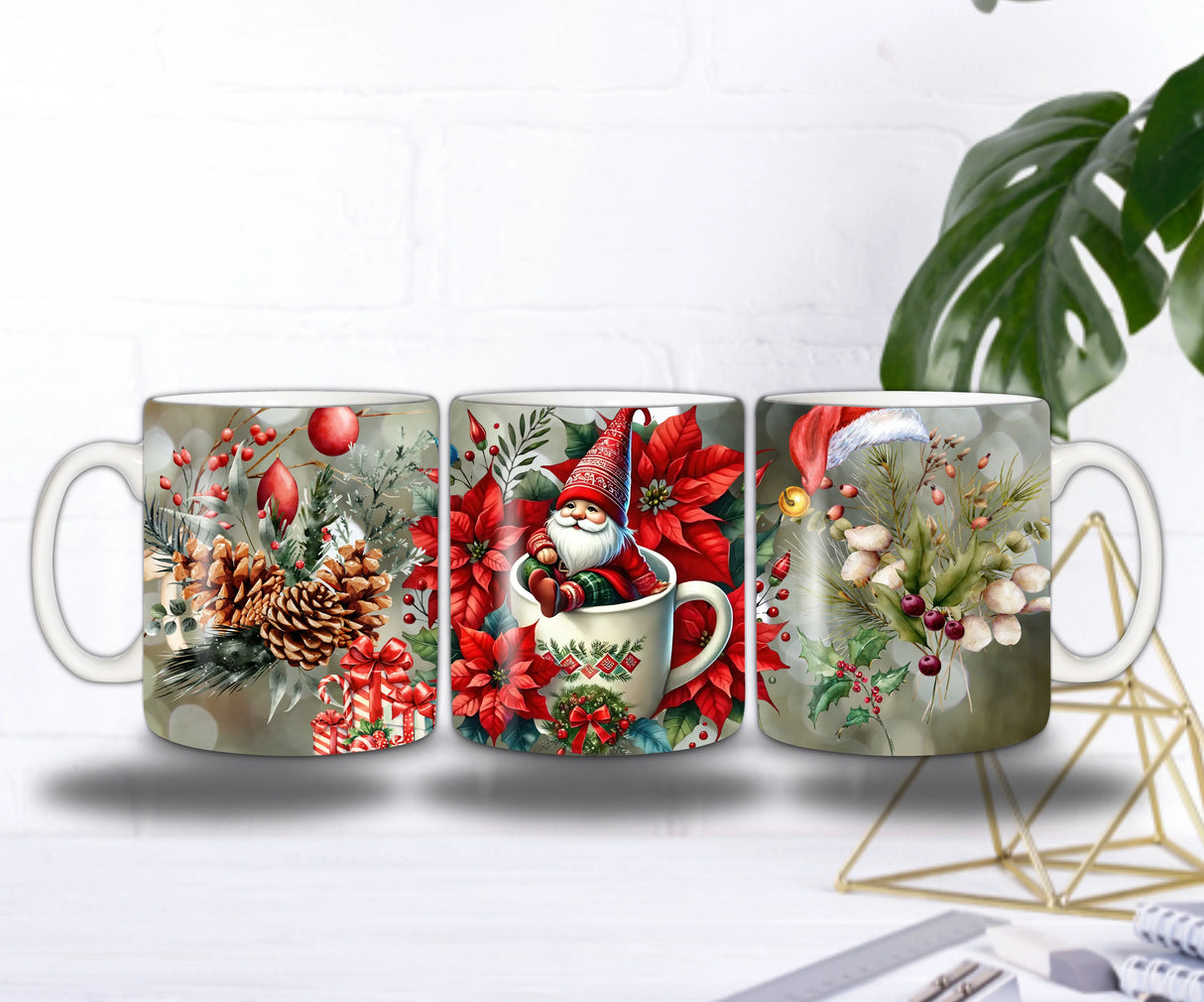 🎄Mug Gnome de Noël – Petit Lutin dans sa Tasse & Décorations Festives 🎁