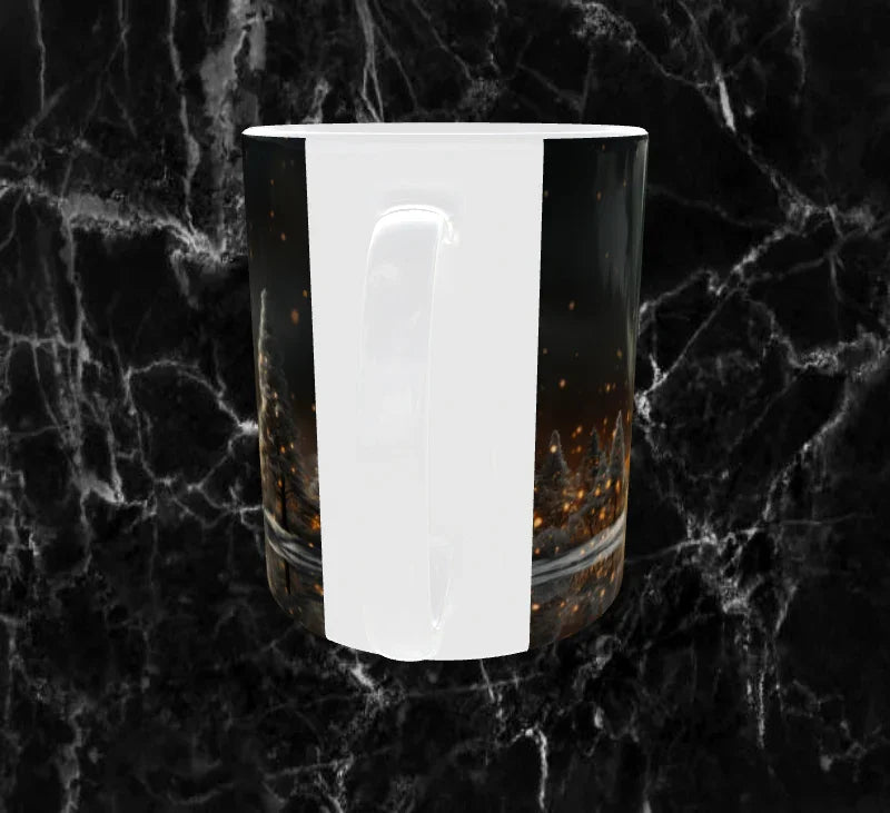 🌟Mug Sapin Illuminé – Forêt Enneigée & Nuit Dorée Étincelante