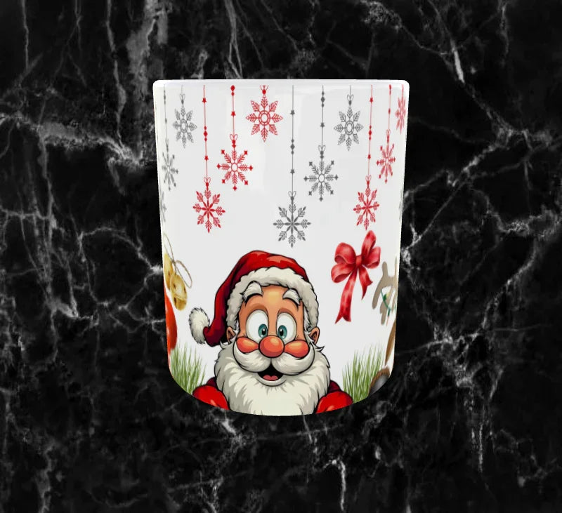 🎄✨ Mug Noël Joyeux – Père Noël, Bonhomme de Neige & Renne Festif
