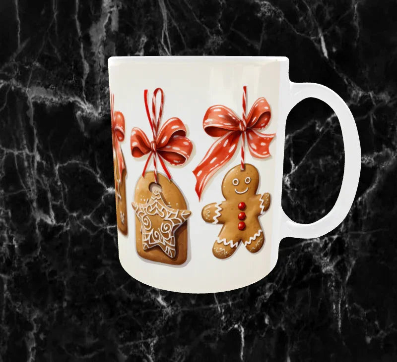 🎄Mug Noël “Pain d’Épices Suspendus” – Sublimation 11oz