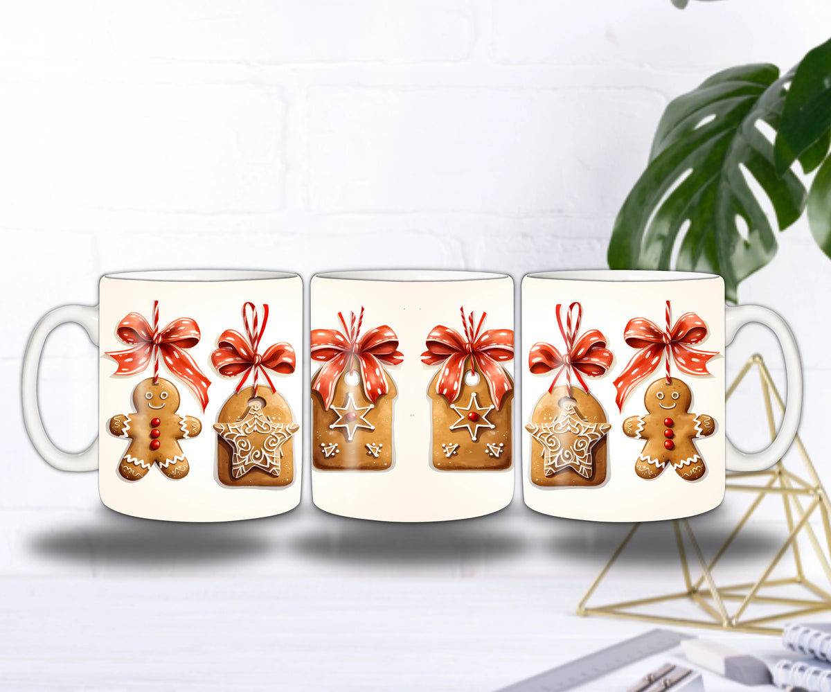 🎄Mug Noël “Pain d’Épices Suspendus” – Sublimation 11oz