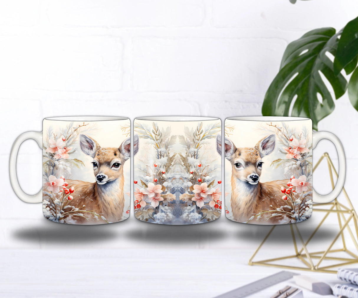 ❄️ Mug “Biche des Bois Enneigés” – Sublimation