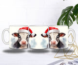 🎄Mug de Noël – Petit Veau Adorable au Bonnet Festif