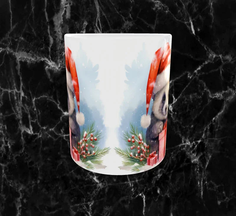 ⭐ Mug de Noël – Bébé Raton Laveur & Cadeaux Festifs (Sublimation 11oz)