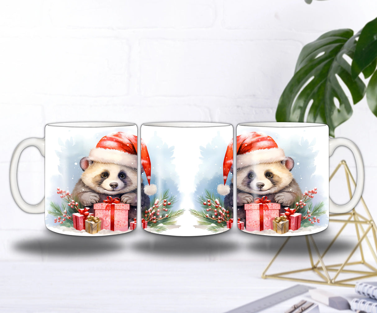 ⭐ Mug de Noël – Bébé Raton Laveur & Cadeaux Festifs (Sublimation 11oz)