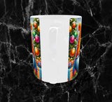 🎁Mug Sublimation – Gnomes de Noël Colorés & Sapin Festif