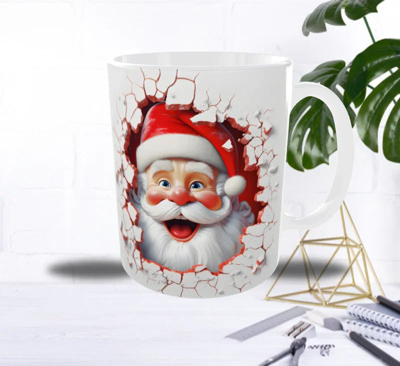🎄 Mug Père Noël Souriant – Illustration 3D Festive & Joyeuse (Sublimation Haute Qualité)