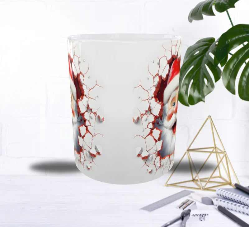 🎄 Mug Père Noël Souriant – Illustration 3D Festive & Joyeuse (Sublimation Haute Qualité)