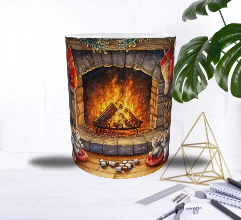 🐭Mug de Noël – Les Petites Souris au Coin du Feu 🔥