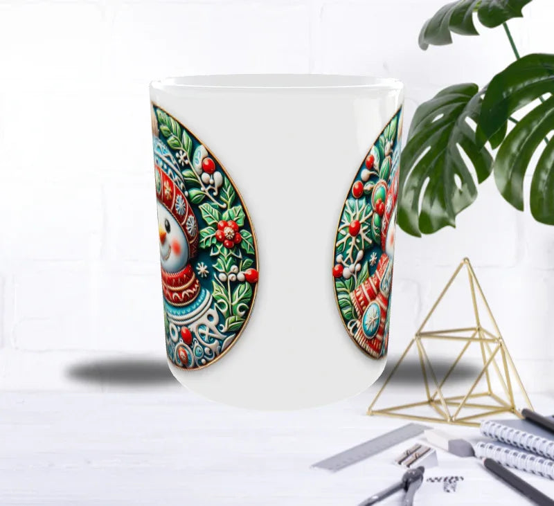 ❄️ Mug Bonhomme de Neige Festif – Écharpe & Bonnet de Noël