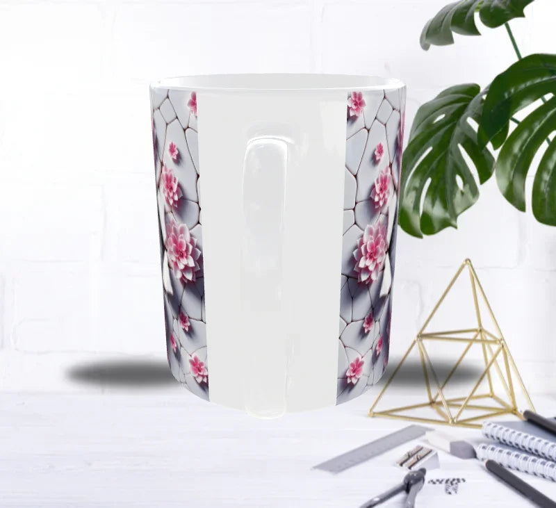 Mug Sublimation – Chaton Magique au Mur Fleuris