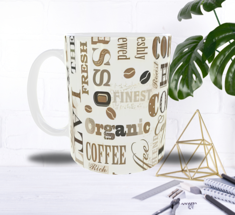 ☕ Mug "Typo Café Gourmet" – Style Barista & Ambiance Coffee Shop