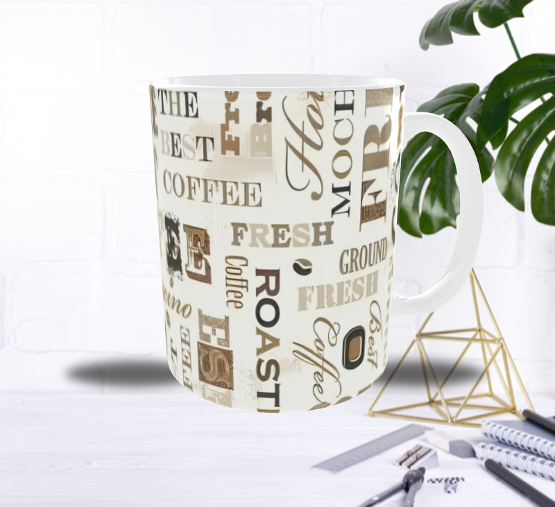 ☕ Mug "Typo Café Gourmet" – Style Barista & Ambiance Coffee Shop
