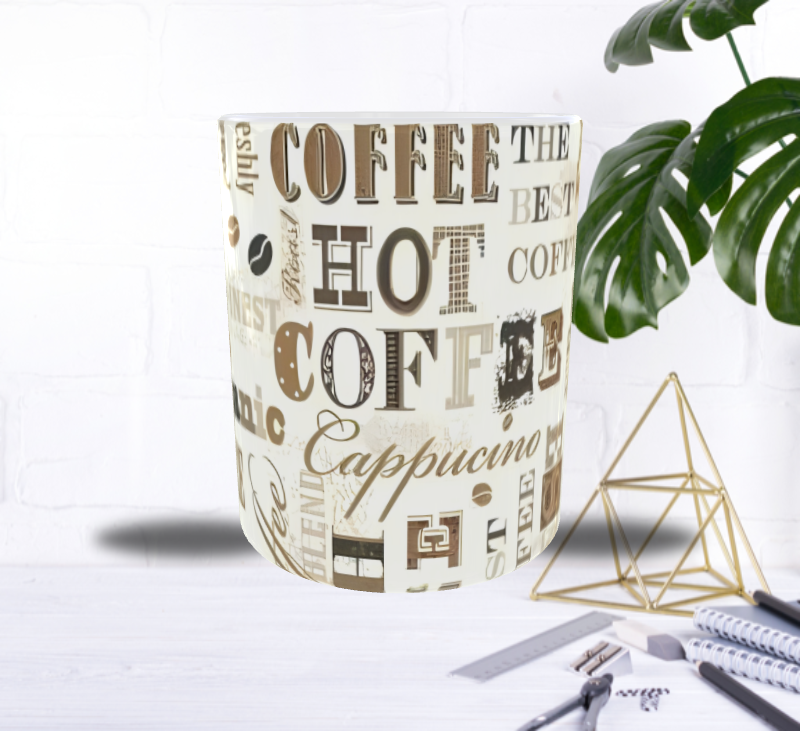 ☕ Mug "Typo Café Gourmet" – Style Barista & Ambiance Coffee Shop