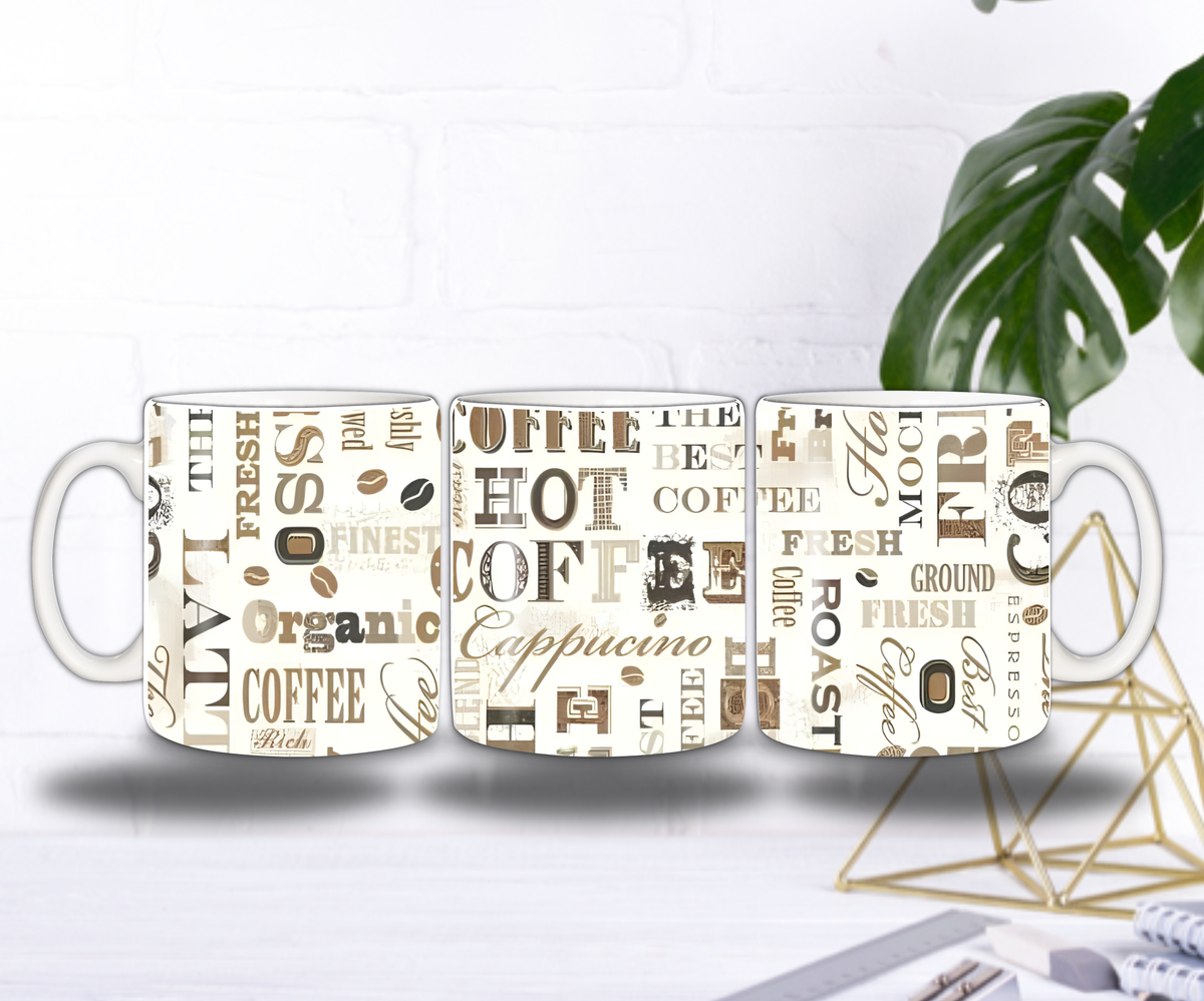 ☕ Mug "Typo Café Gourmet" – Style Barista & Ambiance Coffee Shop