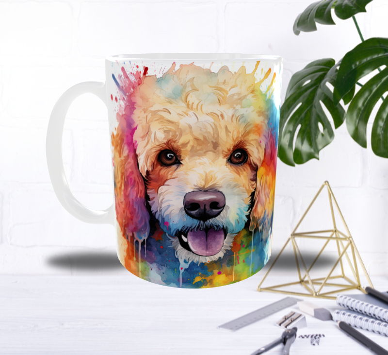 Mug Caniche Abricot Arc-en-Couleurs — Explosion Artistique & Douceur